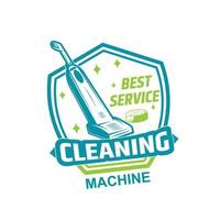 melhor serviço limpeza máquina logotipo vetor