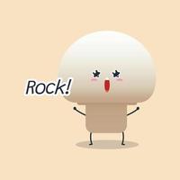 fofa desenho animado cogumelo personagem emoji e expressão com pose vetor