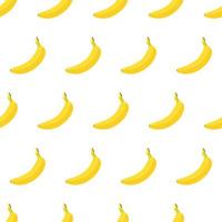 padrão sem emenda de vetor com banana madura amarela inteira isolada no fundo branco