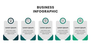 o negócio infográficos conceito modelo Projeto com ícones e 5 opções ou passos vetor