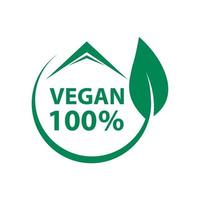 ícone vegan bioecologia orgânica, logotipos rótulo etiqueta folha verde vetor