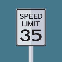 limite de velocidade do sinal de transporte de tráfego rodoviário dos eua 35 vetor