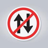 Proibir sinal de trânsito de mão dupla vetor