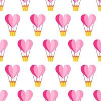 padrão sem emenda de balão de coração de origami para o casamento ou dia dos namorados. vetor