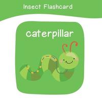 inseto jogos flashcards para crianças. educacional imprimível jogos cartão com imagens usando engraçado inseto animal para crianças. animais com nomes. animal cartão vocabulário. vetor ilustração.