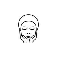 mulher, Cosmético, massagem vetor ícone ilustração