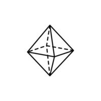 geométrico formas, octaedro vetor ícone ilustração