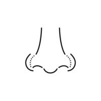 rinoplastia, nariz curva vetor ícone ilustração