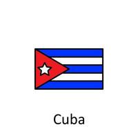 nacional bandeira do Cuba dentro simples cores com nome vetor ícone ilustração