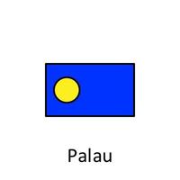 nacional bandeira do Palau dentro simples cores com nome vetor ícone ilustração