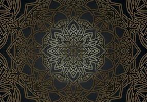 Fundo de desenho de mandala ornamental de luxo na cor ouro vetor