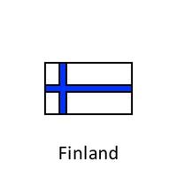 nacional bandeira do Finlândia dentro simples cores com nome vetor ícone ilustração