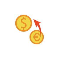 euro troca dólar colori vetor ícone ilustração