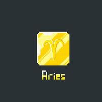 Áries dourado símbolo dentro pixel arte estilo vetor