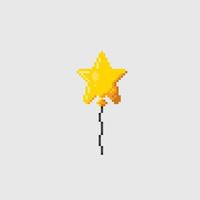 Estrela balão dentro pixel arte estilo vetor