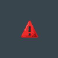 triângulo exclamação marca dentro pixel arte estilo vetor