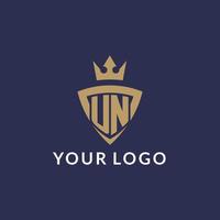 un logotipo com escudo e coroa, monograma inicial logotipo estilo vetor