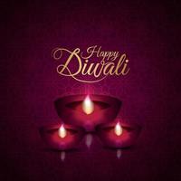 feliz diwali o festival de luz cartão de convite com vetor criativo diwali diya