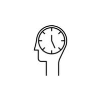 Tempo gerenciamento, mente, tempo, relógio, hora vetor ícone ilustração