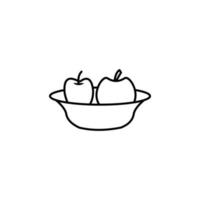 a maçã dentro uma prato vetor ícone ilustração
