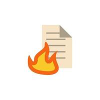 queimando documento vetor ícone ilustração