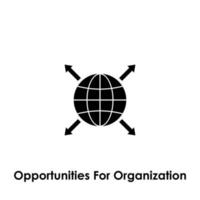 mundo, seta, global, oportunidades para organização vetor ícone ilustração