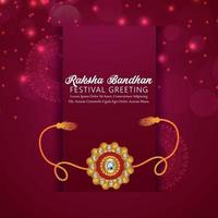 cartão comemorativo da celebração do festival indiano raksha bandhan com rakhi vetor