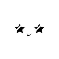 sorriso, Estrela olhos vetor ícone ilustração
