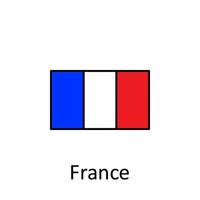 nacional bandeira do França dentro simples cores com nome vetor ícone ilustração