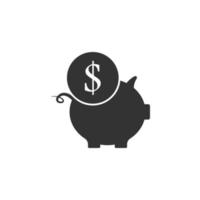 porquinho banco, dólar, USD, o negócio vetor ícone ilustração