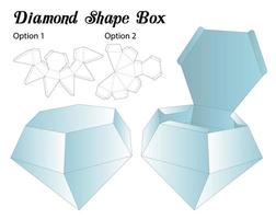 modelo de corte e molde de embalagem em forma de diamante vetor