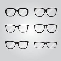 conjunto de óculos pretos diferentes vetor
