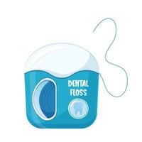 dental fio dental, oral higiene, médico e odontologia assistência médica. fio do fio dental seda para limpar \ limpo entre a dentes depois de comendo. vetor ilustração isolado em branco.