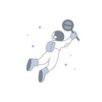 astronauta ou cosmonauta flutuando com para nada encontrado erro mensagem esvaziar Estado ui elemento ilustração vetor