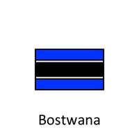 nacional bandeira do botsuana dentro simples cores com nome vetor ícone ilustração