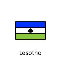 nacional bandeira do Lesoto dentro simples cores com nome vetor ícone ilustração