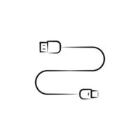 USB cabo delinear logotipo estilo vetor ícone ilustração