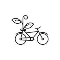 bicicleta, eco, plantar vetor ícone ilustração