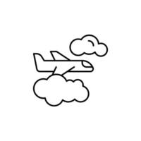 avião, voo, nuvens vetor ícone ilustração