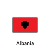 nacional bandeira do Albânia dentro simples cores com nome vetor ícone ilustração