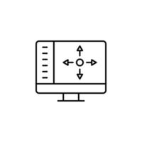 aumentado realidade, ao controle, monitor vetor ícone ilustração