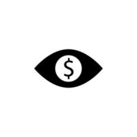 dinheiro dentro olho vetor ícone ilustração