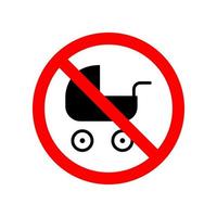 carrinho de criança Proibido vetor ícone ilustração