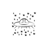 UFO esfolando pires vetor ícone ilustração