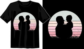 pais dia vintage pôr do sol modelo vetor gráfico t camisa Projeto Prêmio vetor