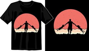 pais dia vintage pôr do sol modelo vetor gráfico t camisa Projeto Prêmio vetor