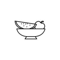 fruta dentro uma prato vetor ícone ilustração