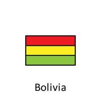 nacional bandeira do Bolívia dentro simples cores com nome vetor ícone ilustração