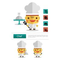 Carreira de chef de design de personagem, vetor de ícone com fundo branco