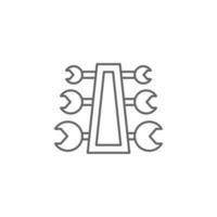 carpintaria, chave inglesa linha vetor ícone ilustração
